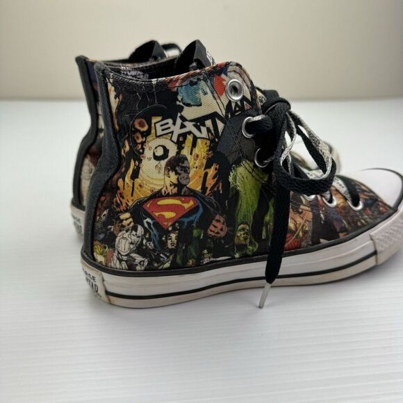 Converse Justice League Superman Sneakers High Top Mens 4 Womens 6 Double Laces - Picture 7 of 16